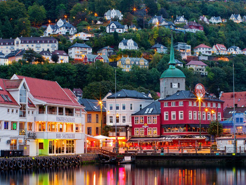 View of Bergen, Norway from the water