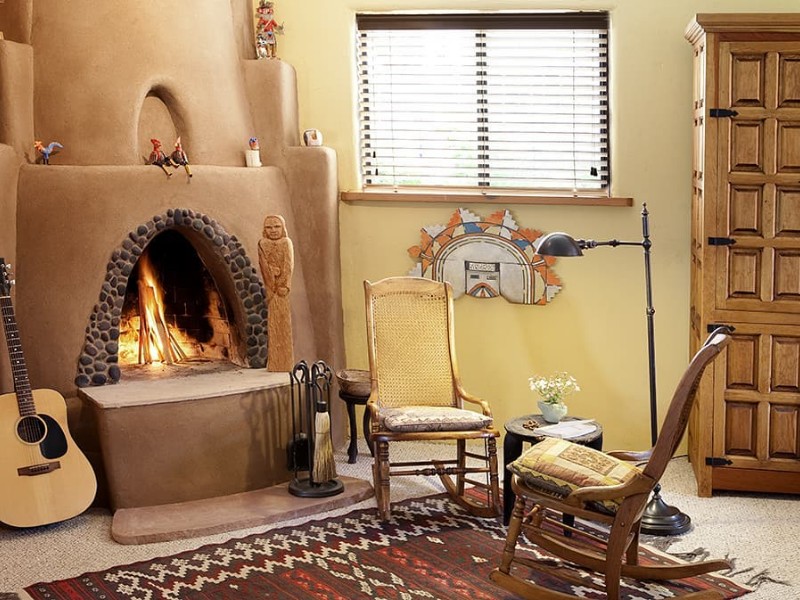 Cozy fireplace at Casa Gallina - An Artisan Inn