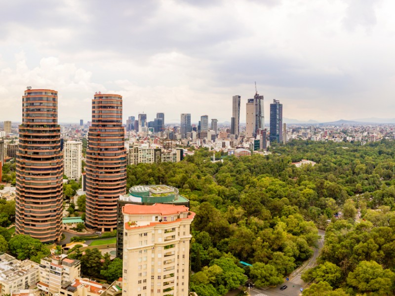 Chapultepec park aerial view, Mexico City