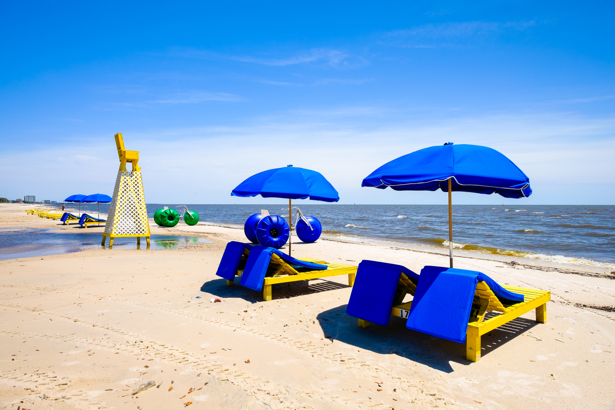 Gulf coast beach in Biloxi, Mississippi