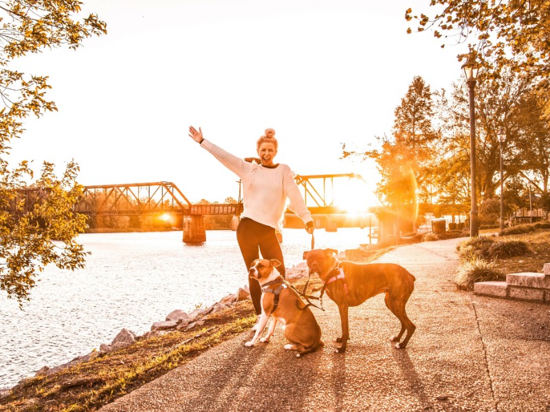 Augusta Riverwalk with dogs