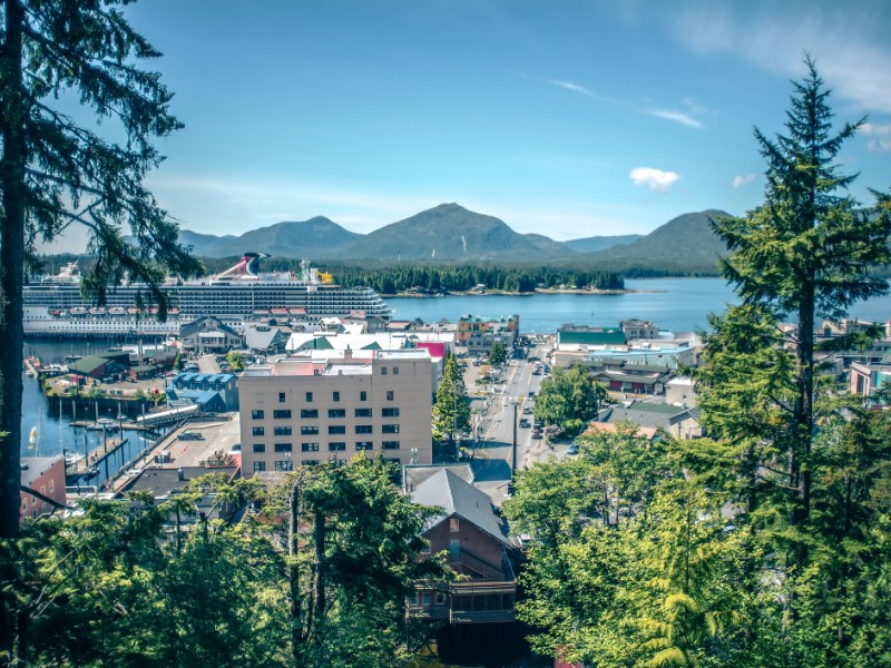 Old historic town of Ketchikan downtown