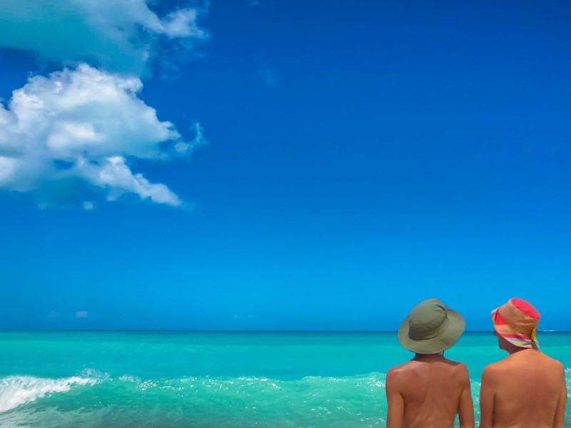 nude beach at Hawksbill Bay, Antigua