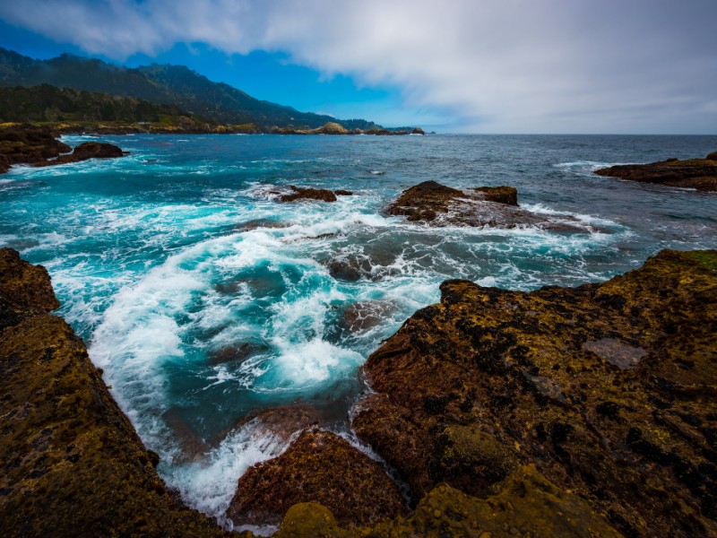 Rocky Coast Crashing Waves Point Lobos California State Park