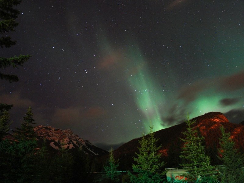 Aurora over Mount Norquay, Canada