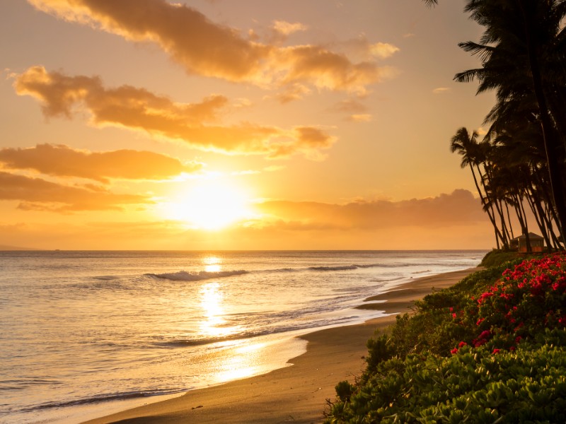 Sunset at Kaanapali Beach, Maui, Hawaii