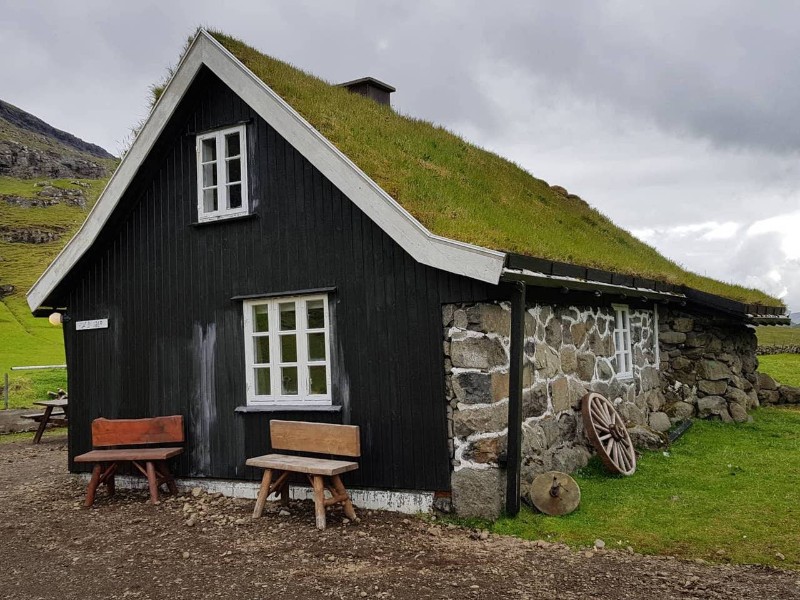 House with panoramic view of Saksun, Faroe Islands