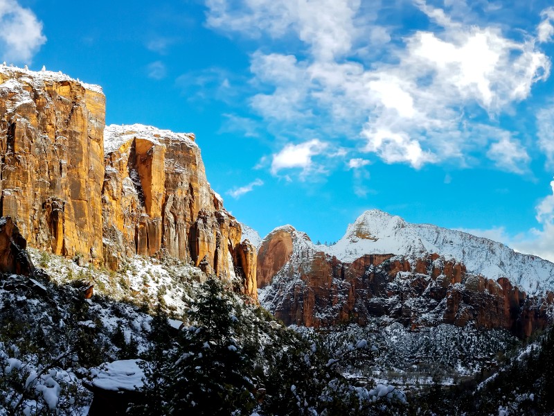 Zion National Park in the winter