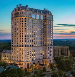 tower hotel at sunset