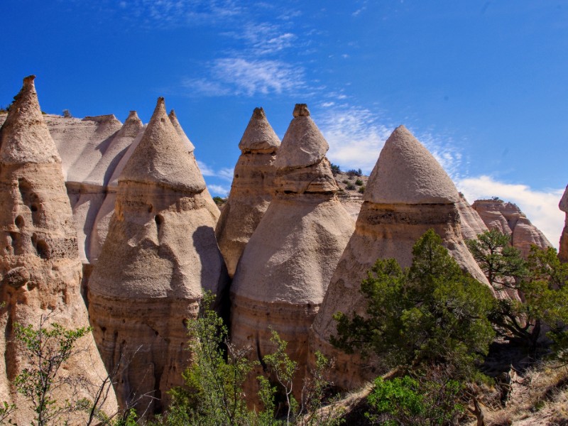 Otherworldly hoodoos and blue skies at Kasha-Katuwe Tent Rocks National Monument 