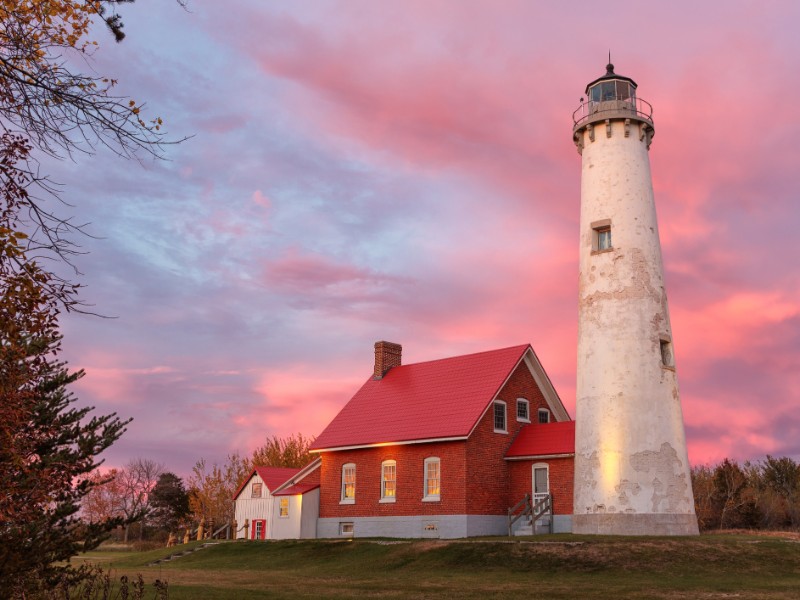 Tawas Point Lighthouse at Sunset