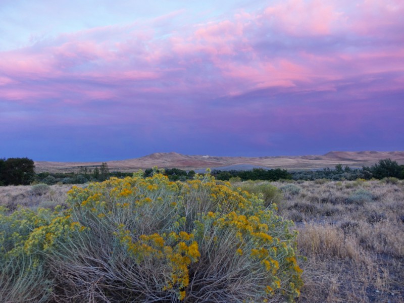 Sun sets over Bruneau Dunes State Park in southwest Idaho