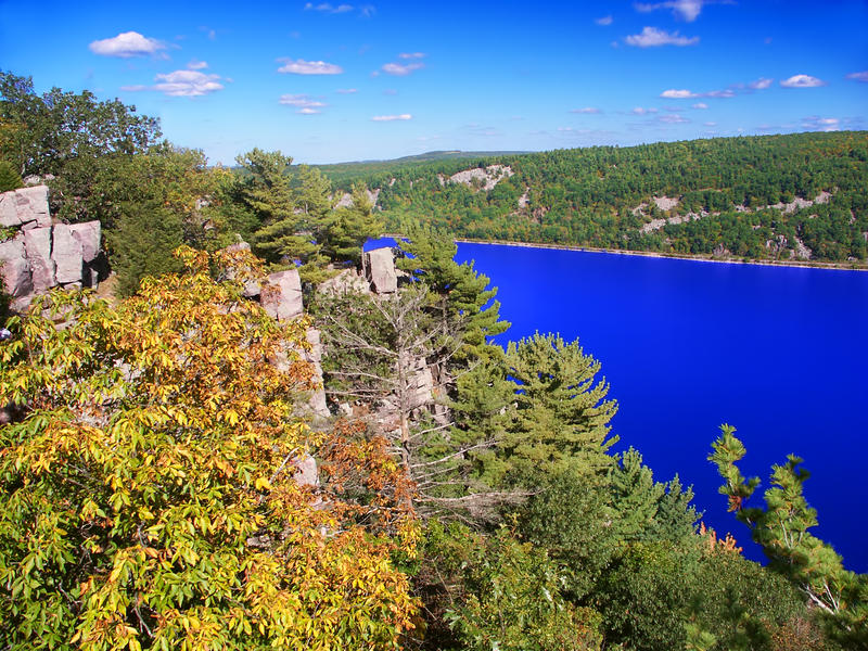 Beautiful view of Devils Lake State Park in Wisconsin