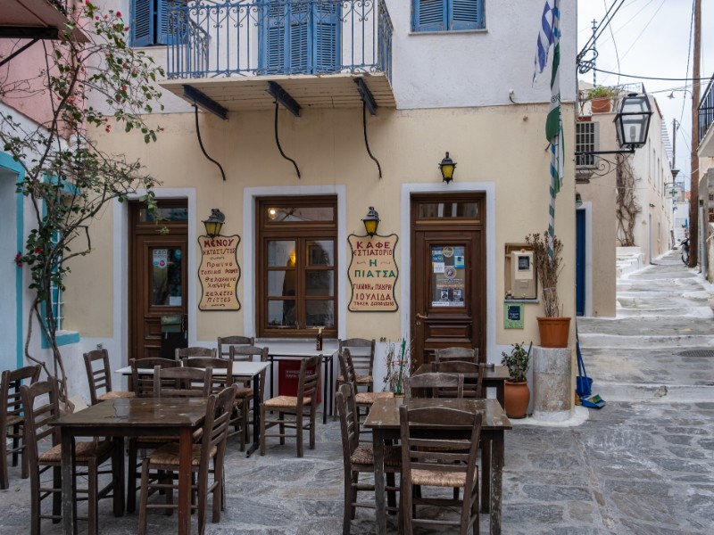 Traditional coffee shop in Kea, Greece