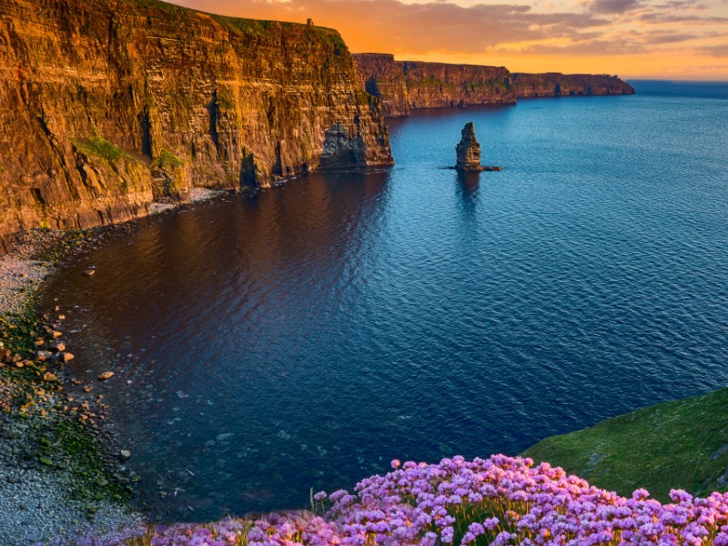 sunset at the Cliffs of Moher, Ireland