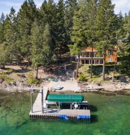 dock on the emerald waters of Flathead Lake