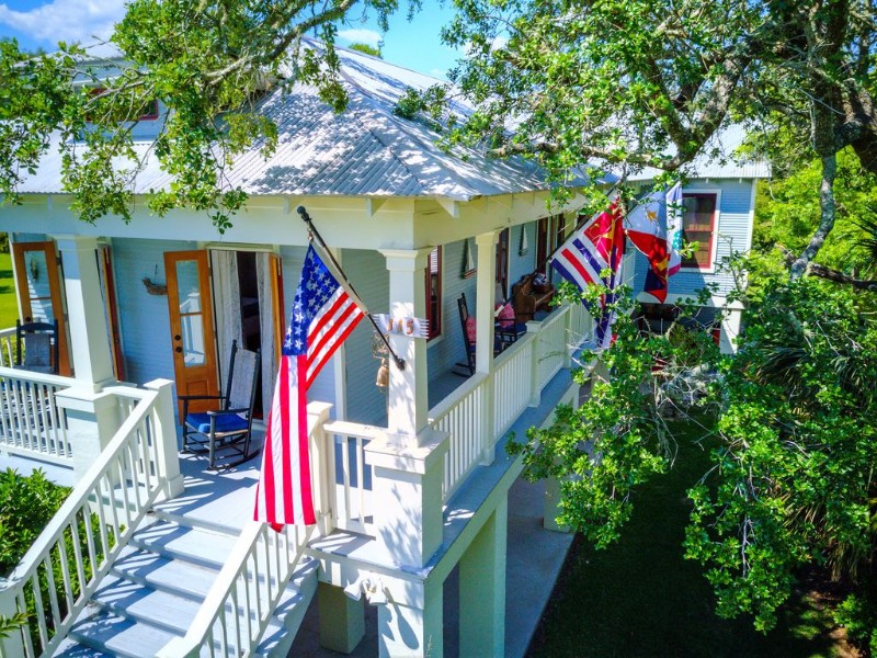 Flag at Charming Home with Gulf Breezes and Views from Porches, Bay St. Louis