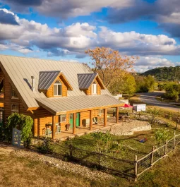 aerial view of cabin