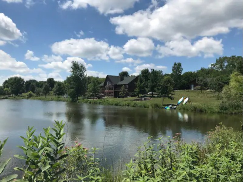 Lodge on 23 Acres with Private Lake, Norwalk, Iowa