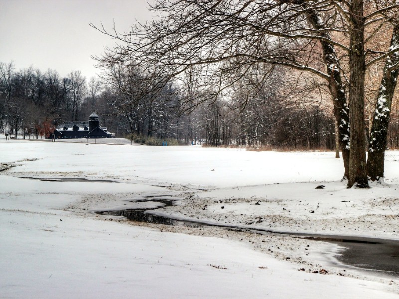 Snow at Sam A. Baker State Park