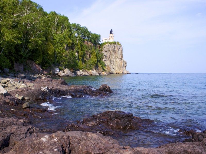 Split Rock Lighthouse on Northern shore of Lake Superior 