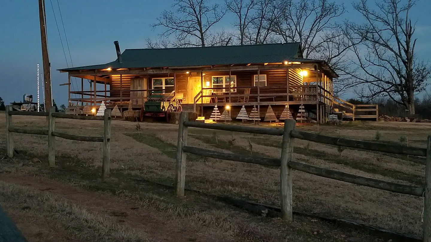 The Christmas Cabin on Real Christmas Tree Farm