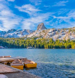 Lake George and Crystal Crag at Mammoth Lakes, CA