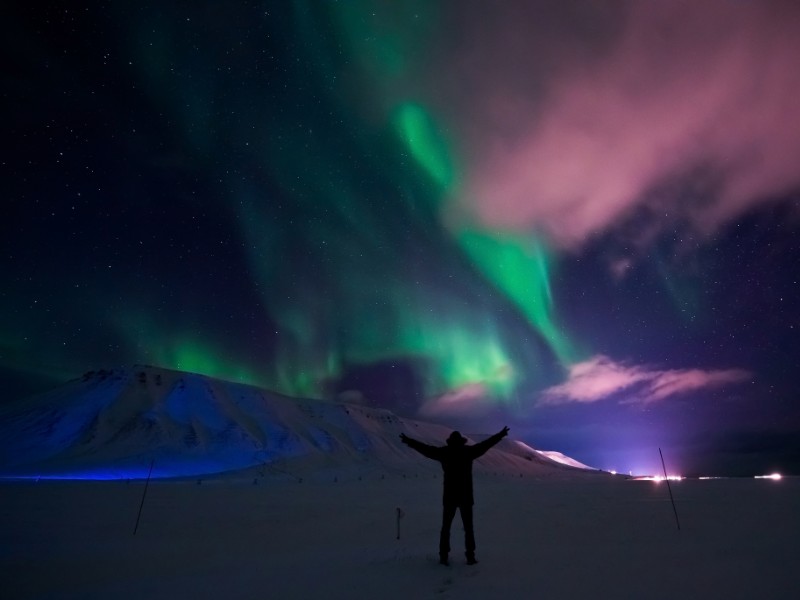 Northern Lights near Longyearbyen, Norway