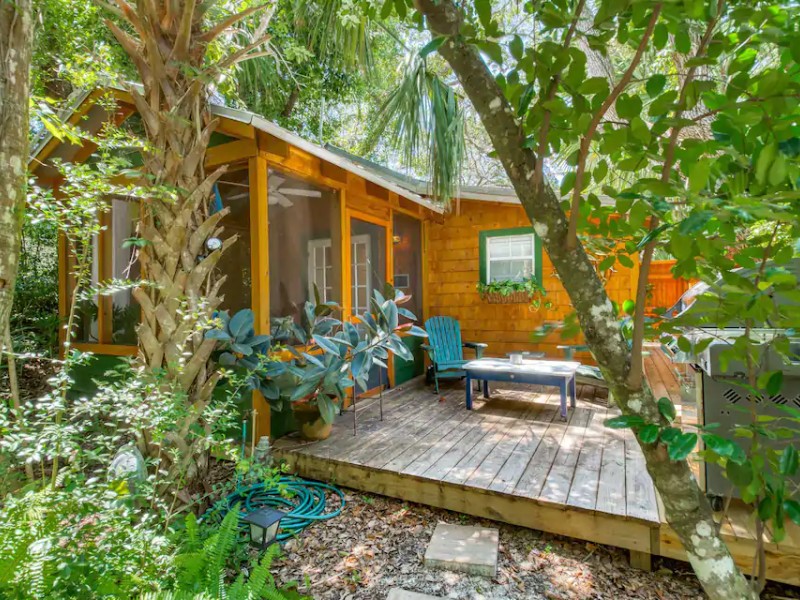 View of Romantic Cabin in Quiet Wooded Lot