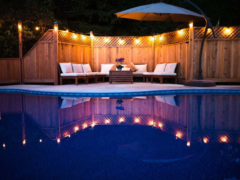 Pool at Cedar TreeHouse in Aptos Mountain Retreat Center