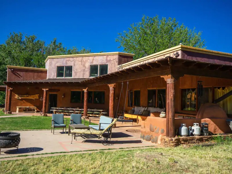 Exterior of Retreat Center with 7 Rooms and Yoga Barn on Oak Creek 