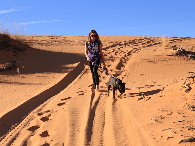 Walking in the Pink Coral Sand Dunes