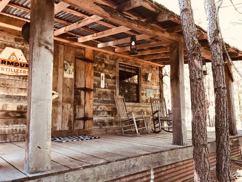 Cozy cabin in the woods at Bluegill Lake Cabins