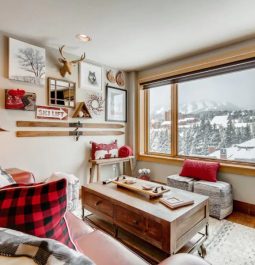 cozy interior with beautiful winter views