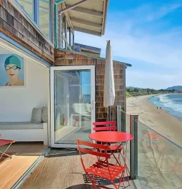 interior of beachfront airbnb in california