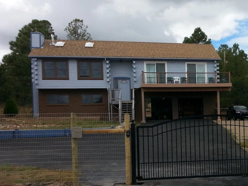 Front of Tijeras Tranquility Mountain Cabin