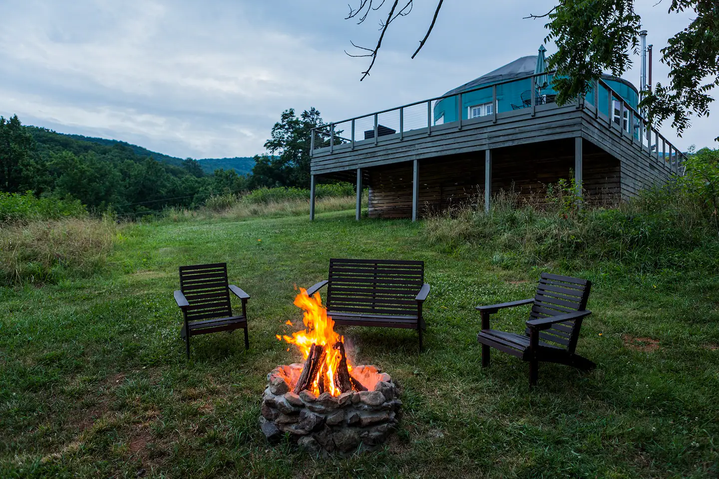 Luxe Yurt with Hot Tub in Heart of the Blue Ridge