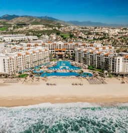 oceanfront resort with pool in the middle