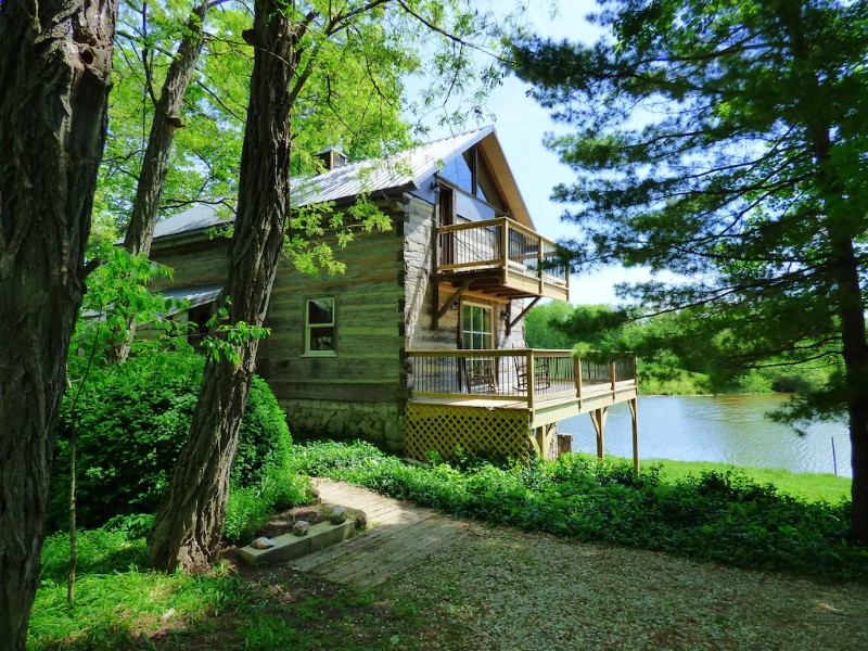 Scene at Beautiful 200-Year-Old Log Home