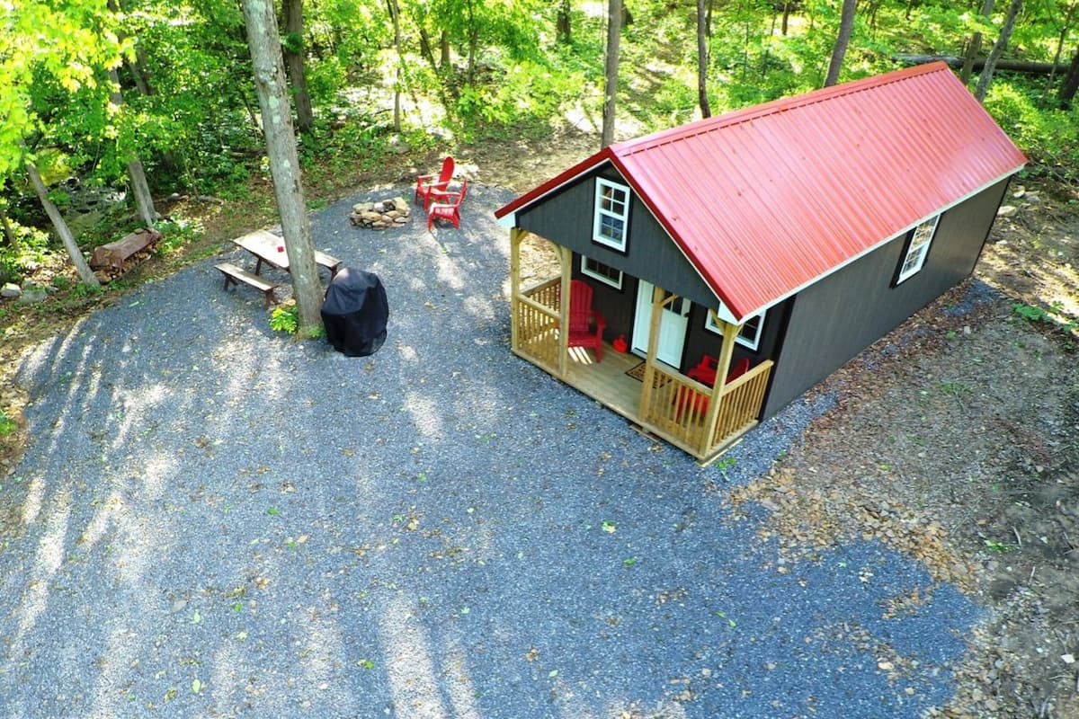 Overhead View - Tiny Cabin In The Cove