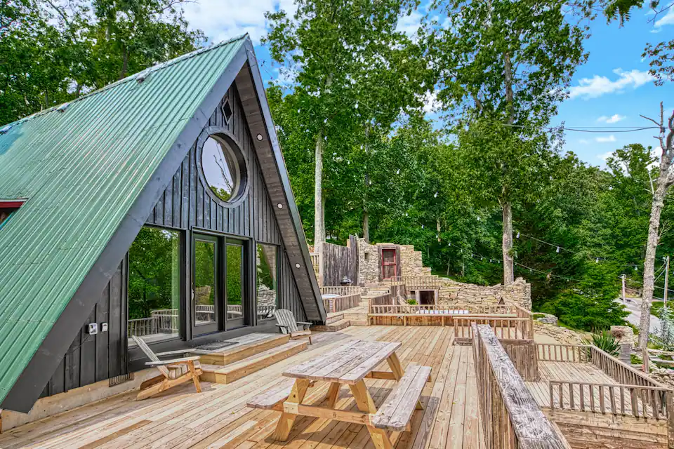 The Black A-Frame with Hot Tub & Mountain Views