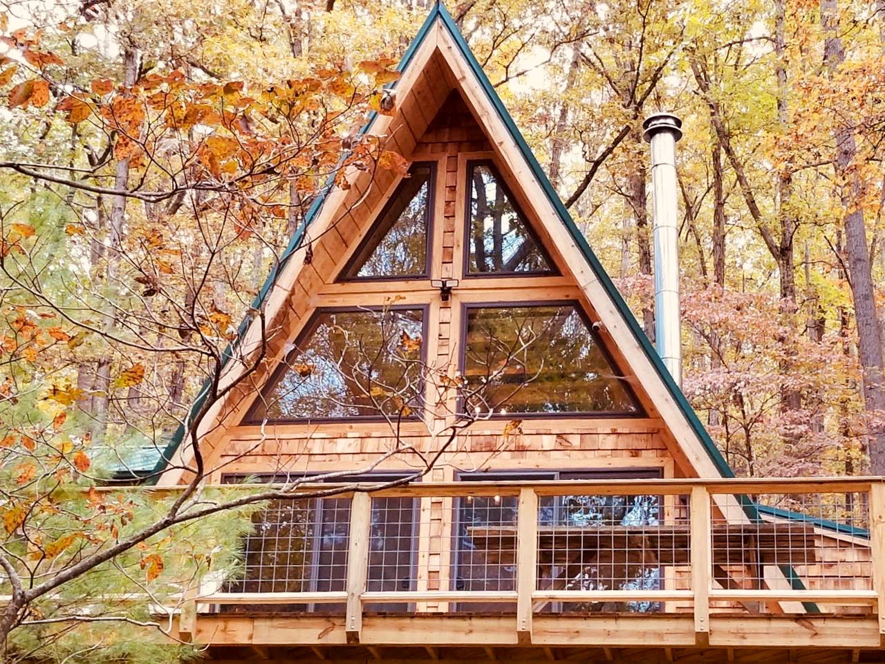 A-Frame Cabin Escape in National Forest