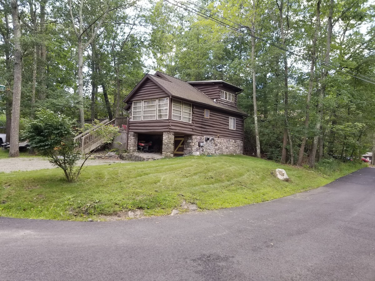 View of Eclectic Fairytale Log Cabin