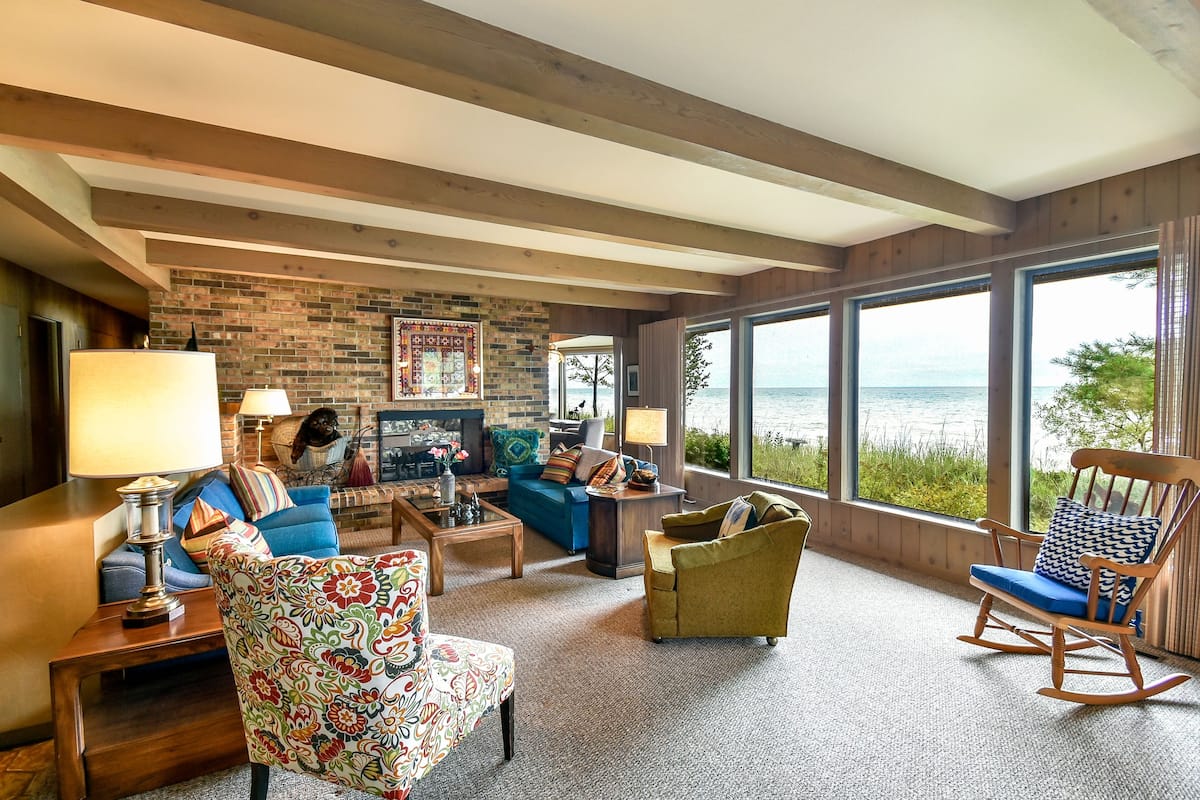 Living Area Inside Lake Michigan Beach Home