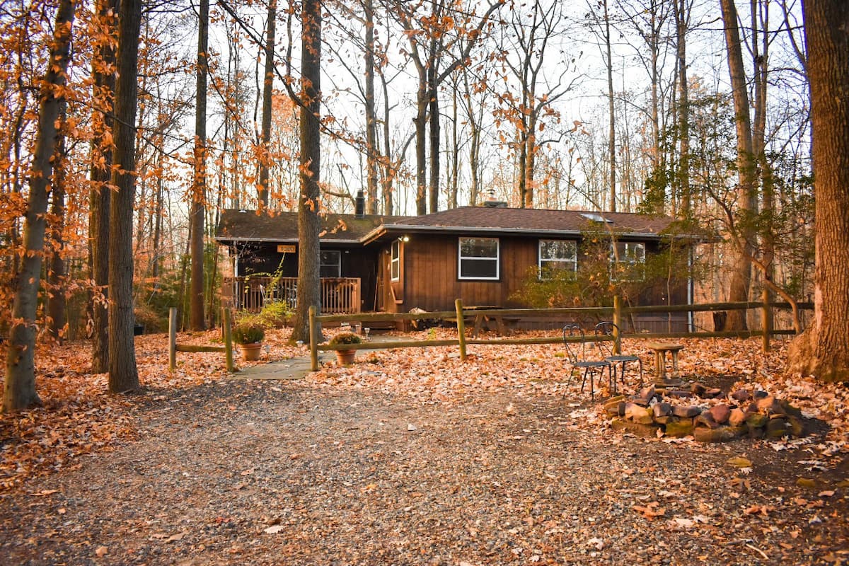 Yard View at Relaxing Cabin Get Away Near Annapolis & DC