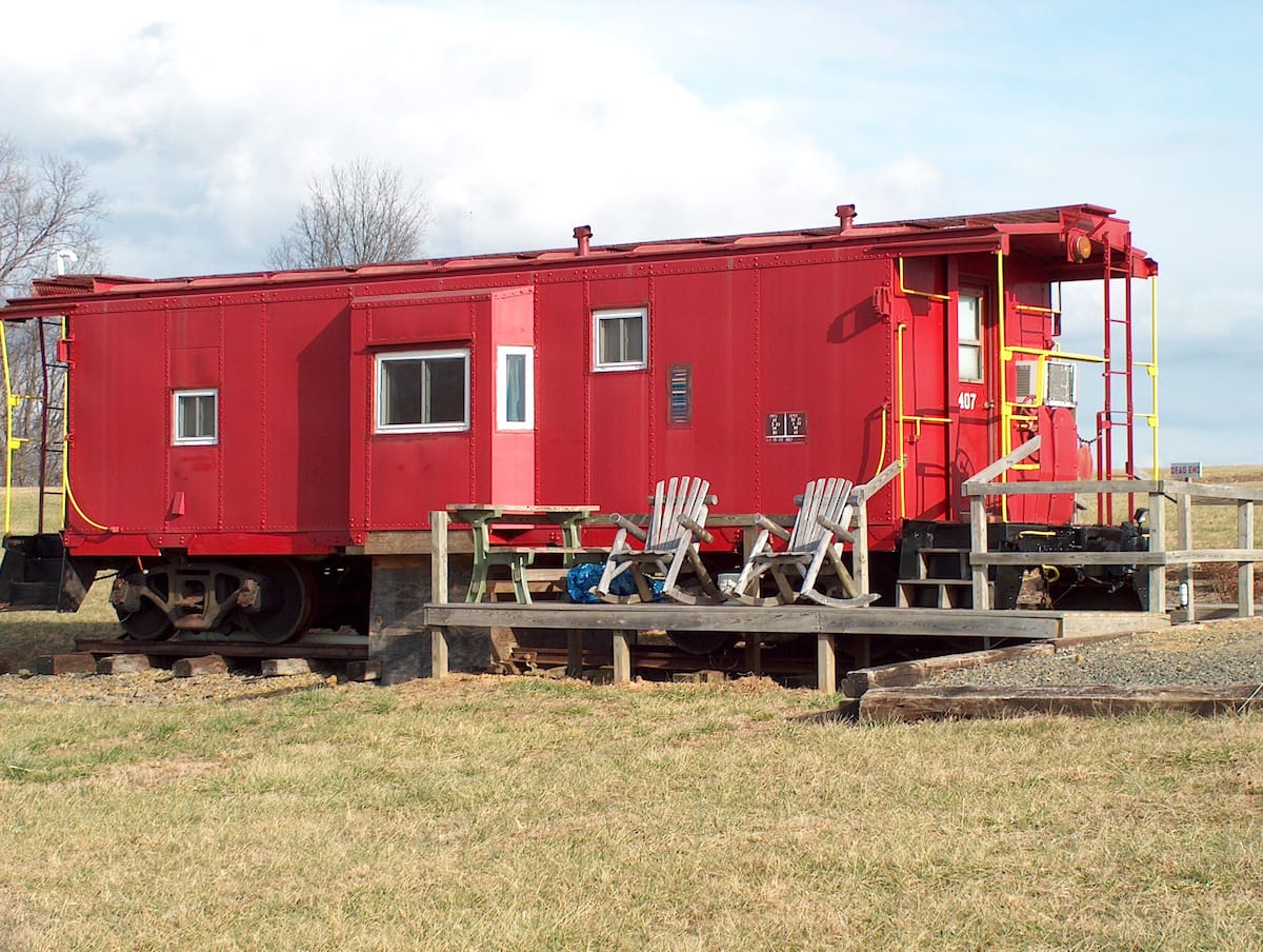 The Bright Red Grassy Creek Caboose