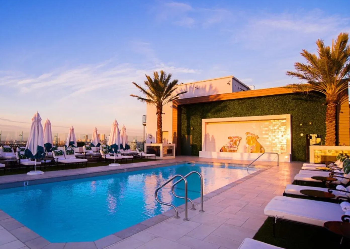 Rooftop pool at the London West Hollywood