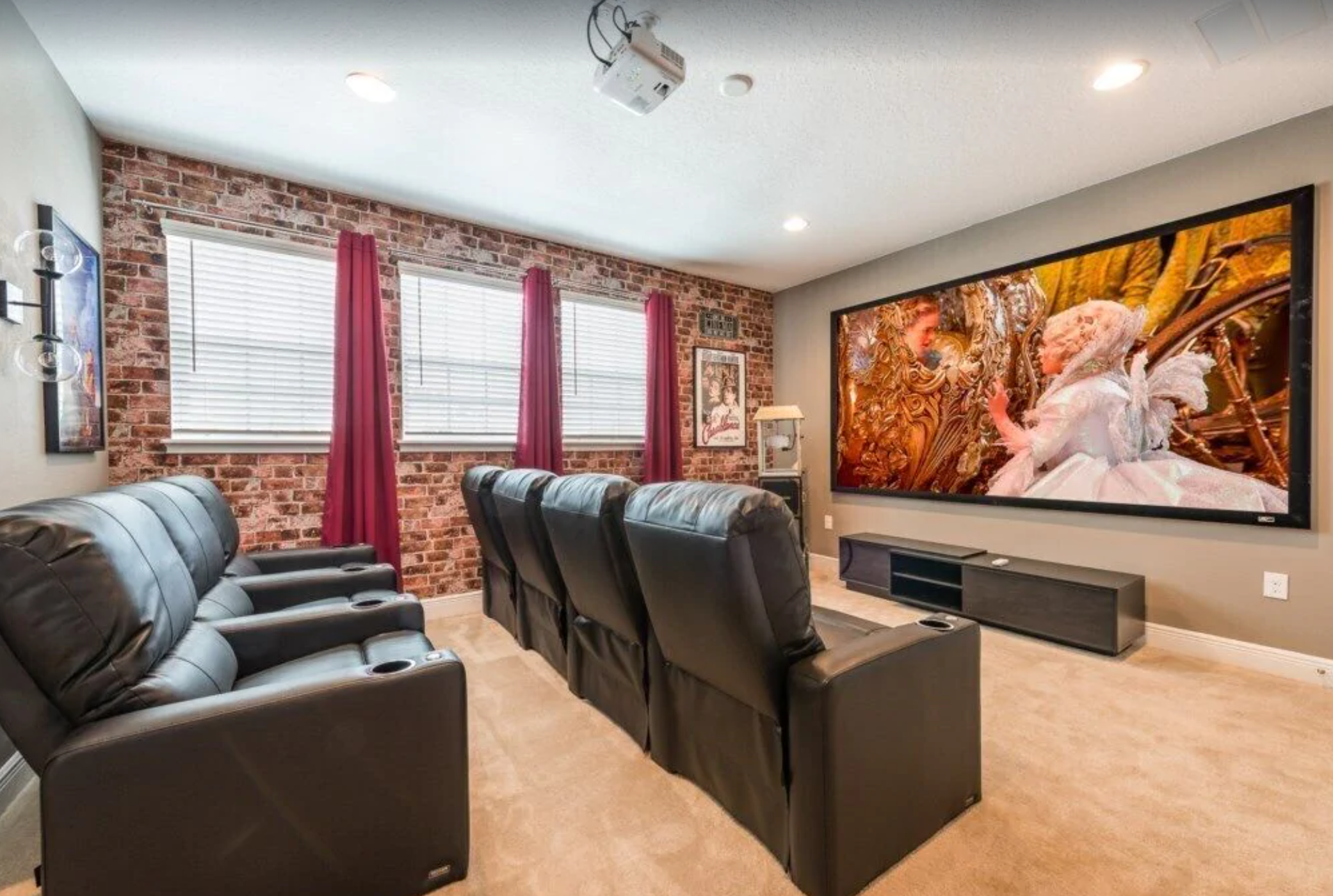 Theater Room in 6 Bedroom Home Near Disney