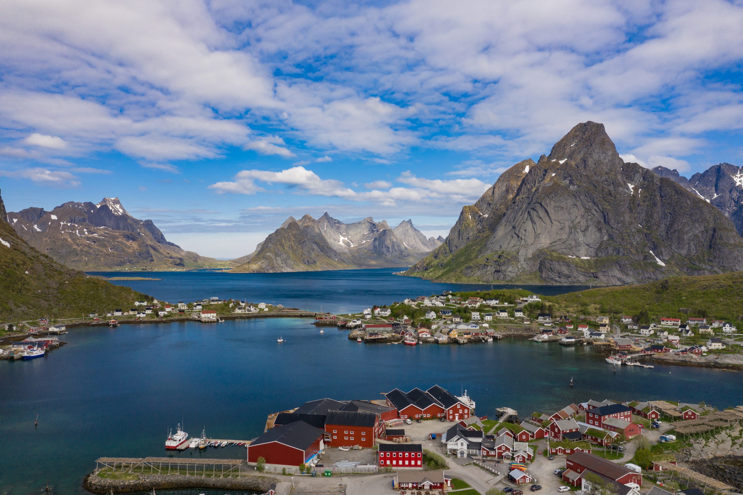 Aerial view of Reine, Lofoten islands, Norway