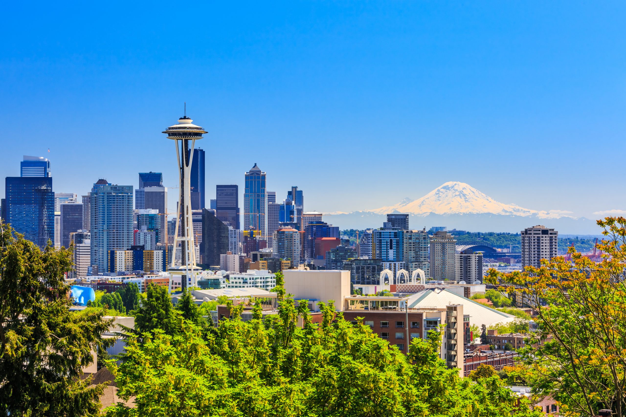 Seattle skyline with Space Needle.